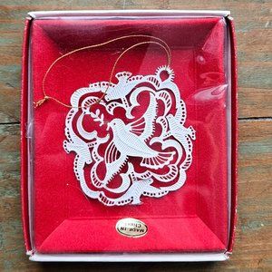 1987 Dove Christmas Enameled Brass Ornament